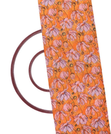 yellow colour floral print chiffon fabric